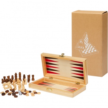 Logotrade promotional merchandise picture of: Mugo 3-in-1 wooden game set