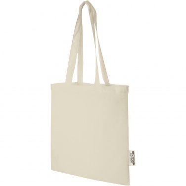 Logo trade promotional merchandise image of: Madras 140 g/m2 GRS recycled cotton tote bag 7L