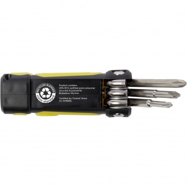 Logotrade promotional merchandise photo of: Octo 8-in-1 RCS recycled plastic screwdriver set with torch