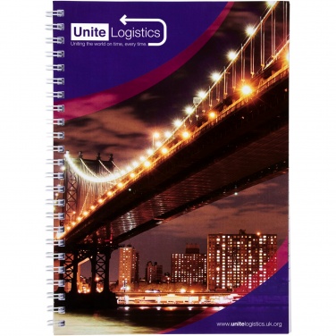 Logo trade promotional gifts image of: Desk-Mate® A5 spiral notebook with printed back cover