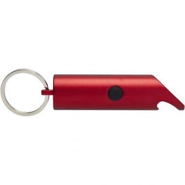 Logotrade corporate gift picture of: Flare RCS recycled aluminium IPX LED light and bottle opener with keychain