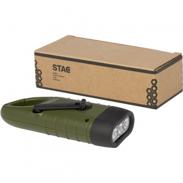 Logotrade corporate gift picture of: Helios recycled plastic solar dynamo flashlight with carabiner