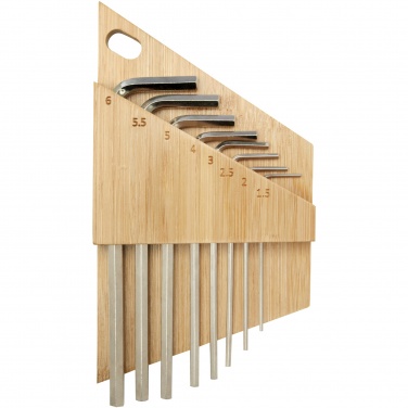 Logo trade advertising products picture of: Allen bamboo hex key tool set