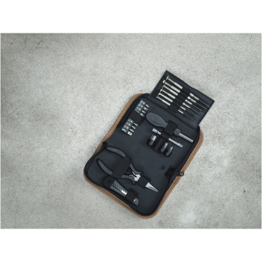 Logo trade promotional products image of: Spike 24-piece RCS recycled plastic tool set with cork pouch