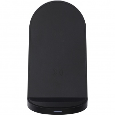 Logotrade promotional item picture of: Loop 15W dual coil RCS recycled plastic wireless charging stand