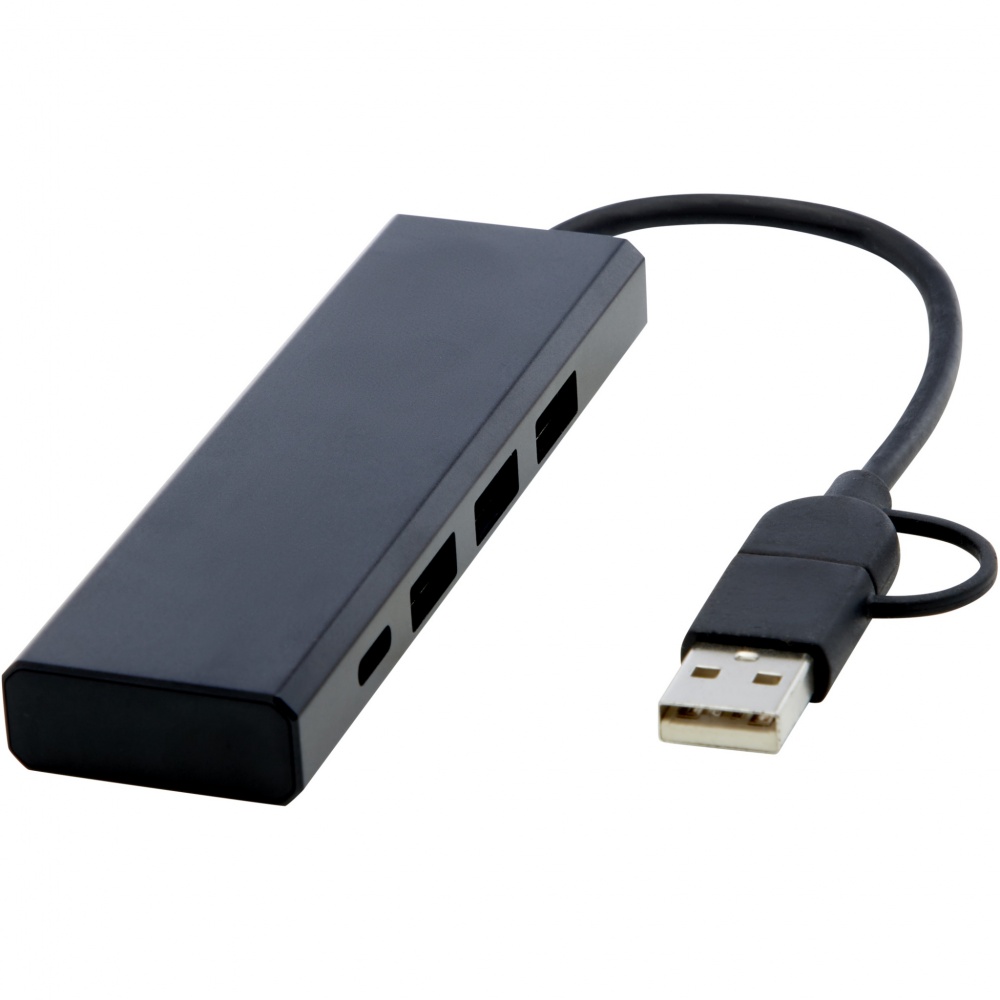 Logotrade promotional product picture of: Rise RCS recycled aluminium USB 2.0 hub