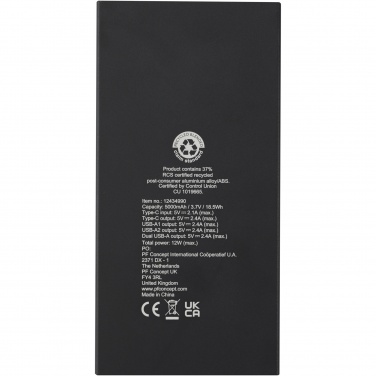 Logo trade promotional items picture of: Connect 5000 mAh recycled aluminium power bank 