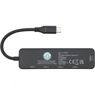 Logo trade promotional giveaways image of: Loop RCS recycled plastic multimedia adapter USB 2.0-3.0 with HDMI port