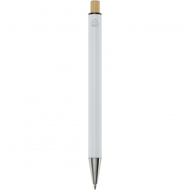 Logo trade promotional merchandise image of: Cyrus recycled aluminium ballpoint pen (blue ink)