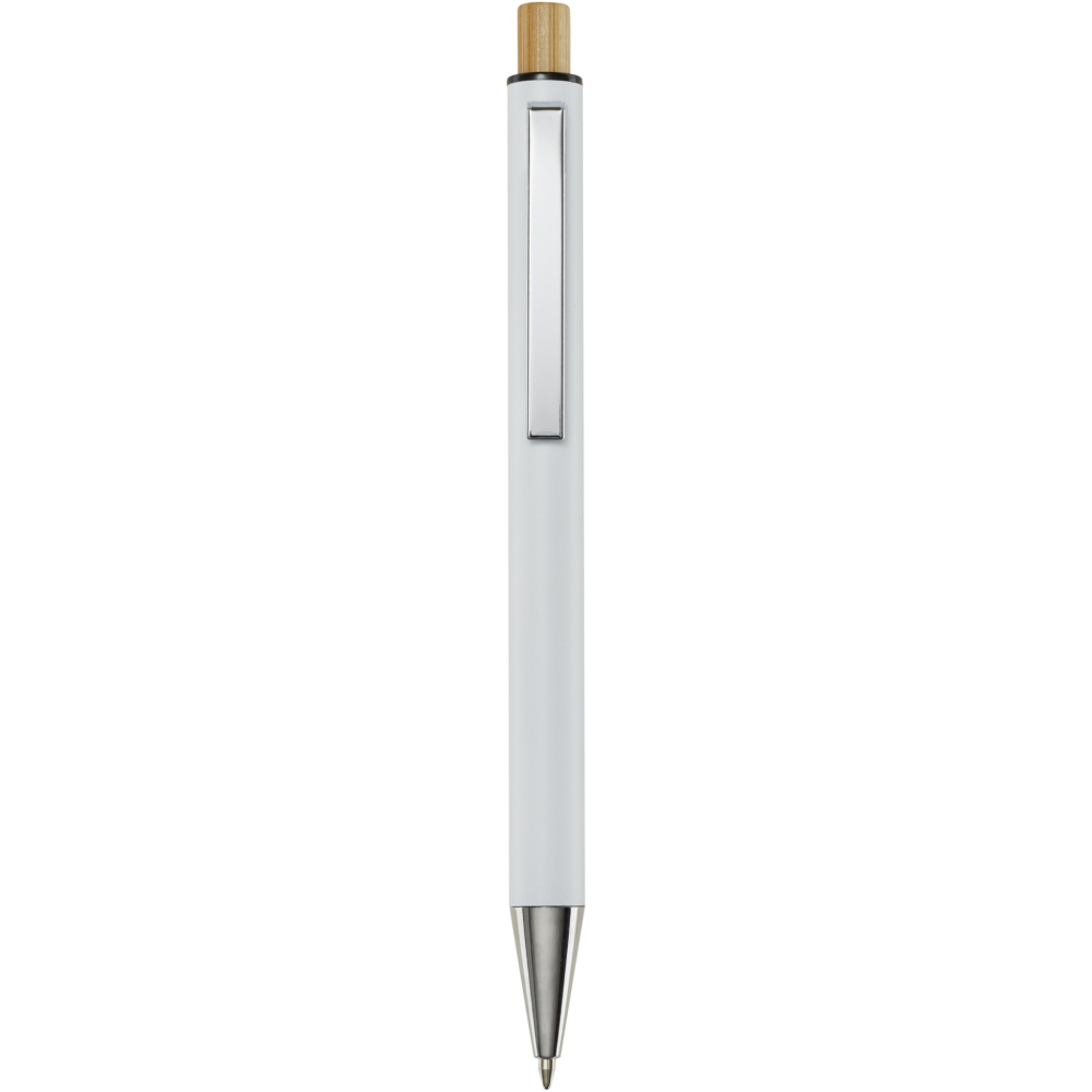 Logo trade promotional item photo of: Cyrus recycled aluminium ballpoint pen (black ink)