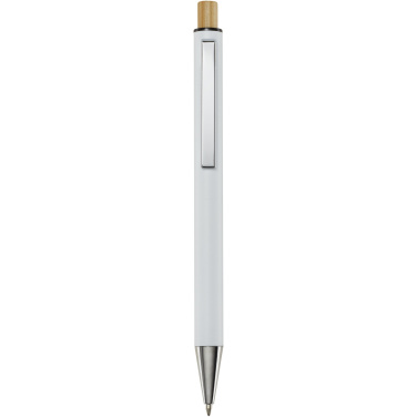 Logo trade promotional item photo of: Cyrus recycled aluminium ballpoint pen (black ink)
