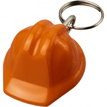 Logo trade promotional merchandise image of: Kolt hard hat-shaped recycled keychain