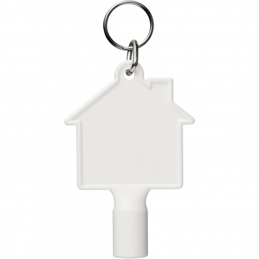 Logo trade promotional merchandise picture of: Maximilian house-shaped recycled utility key keychain