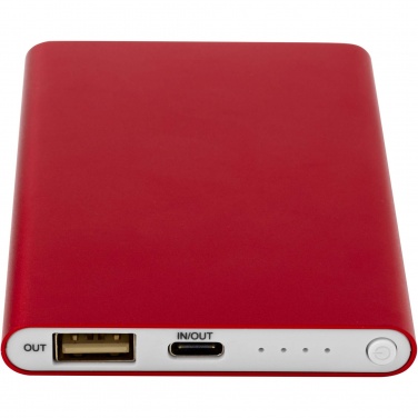 Logo trade corporate gifts image of: Pep 4000 mAh Type-C recycled aluminium power bank 