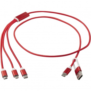 Logo trade promotional giveaways image of: Versatile 5-1 recycled aluminium charging cable