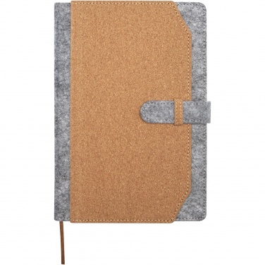 Logotrade promotional items photo of: Viviana A5 recycled felt and cork notebook