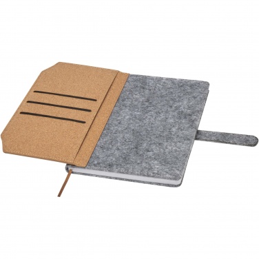 Logo trade promotional gift photo of: Viviana A5 recycled felt and cork notebook