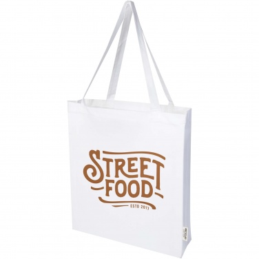 Logotrade promotional item image of: Madras 140 g/m² GRS recycled cotton gusset tote bag