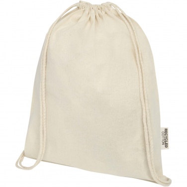 Logotrade corporate gift picture of: Oregon 140 g/m² GRS recycled cotton drawstring bag