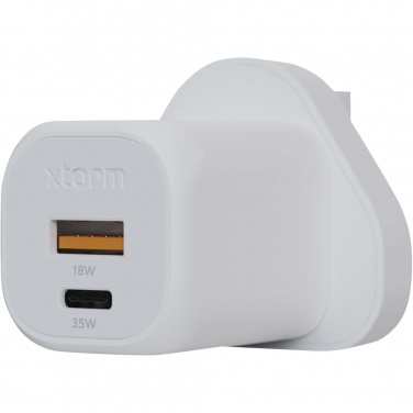 Logo trade promotional giveaway photo of: Xtorm XEC035 GaN² Ultra 35W wall charger - UK plug