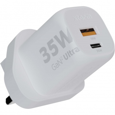 Logotrade promotional merchandise image of: Xtorm XEC035 GaN² Ultra 35W wall charger - UK plug
