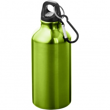 Logo trade advertising products image of: Oregon 400 ml aluminium water bottle with carabiner