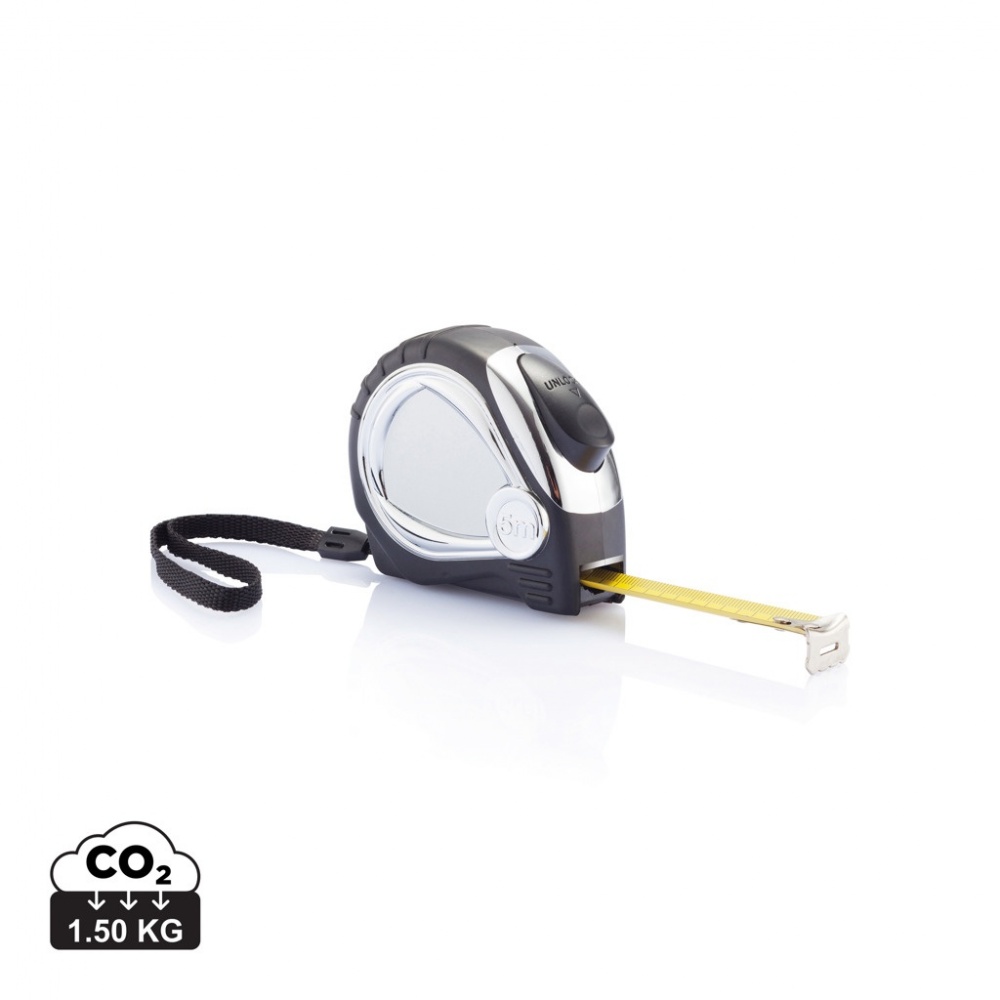 Logotrade promotional item picture of: Chrome plated auto stop tape measure