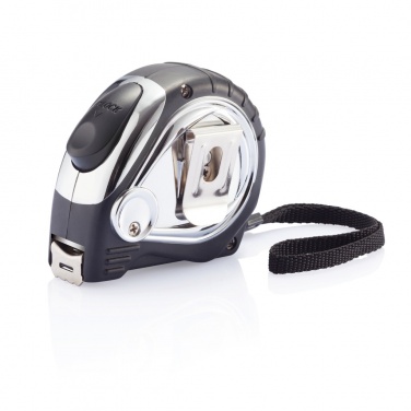 Logo trade business gifts image of: Chrome plated auto stop tape measure