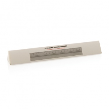 Logo trade promotional giveaways picture of: 15cm. Aluminum triangular ruler