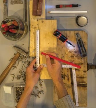 Logo trade promotional giveaways image of: 25cm wooden carpenter pencil