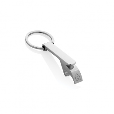 Logotrade promotional product picture of: RCS recycled zinc alloy bottle opener keychain