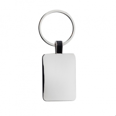 Logo trade promotional gifts image of: RCS recycled zinc alloy rectangle keyring