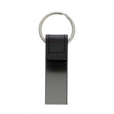 Logotrade promotional giveaway picture of: Luxury PU keychain RCS recycled zinc alloy