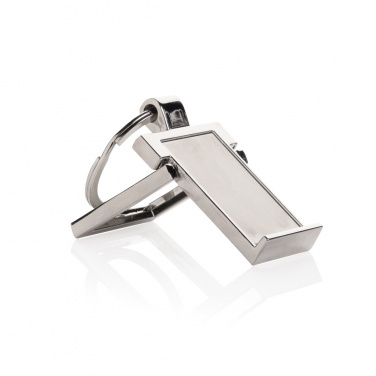Logotrade promotional giveaway image of: RSC recycled zinc alloy phone stand keychain