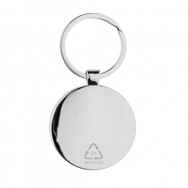 Logotrade corporate gift picture of: RCS recycled zinc alloy round keychain with bamboo