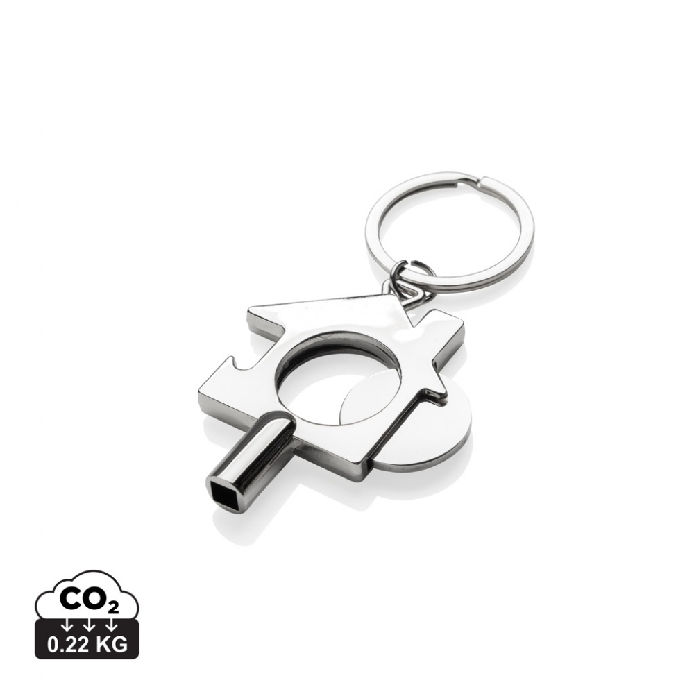 Logotrade corporate gift image of: RCS recycled zinc alloy 3 in 1 keychain