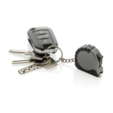 Logo trade promotional merchandise photo of: MeasureMate RCS reycled ABS 1 meter tape keychain
