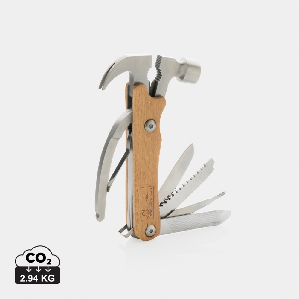 Logotrade promotional products photo of: Wooden multi-tool hammer