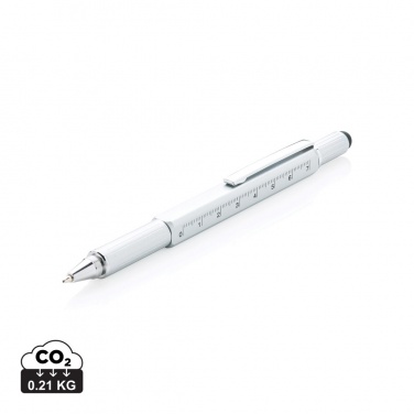 Logo trade promotional giveaways picture of: 5-in-1 aluminium toolpen