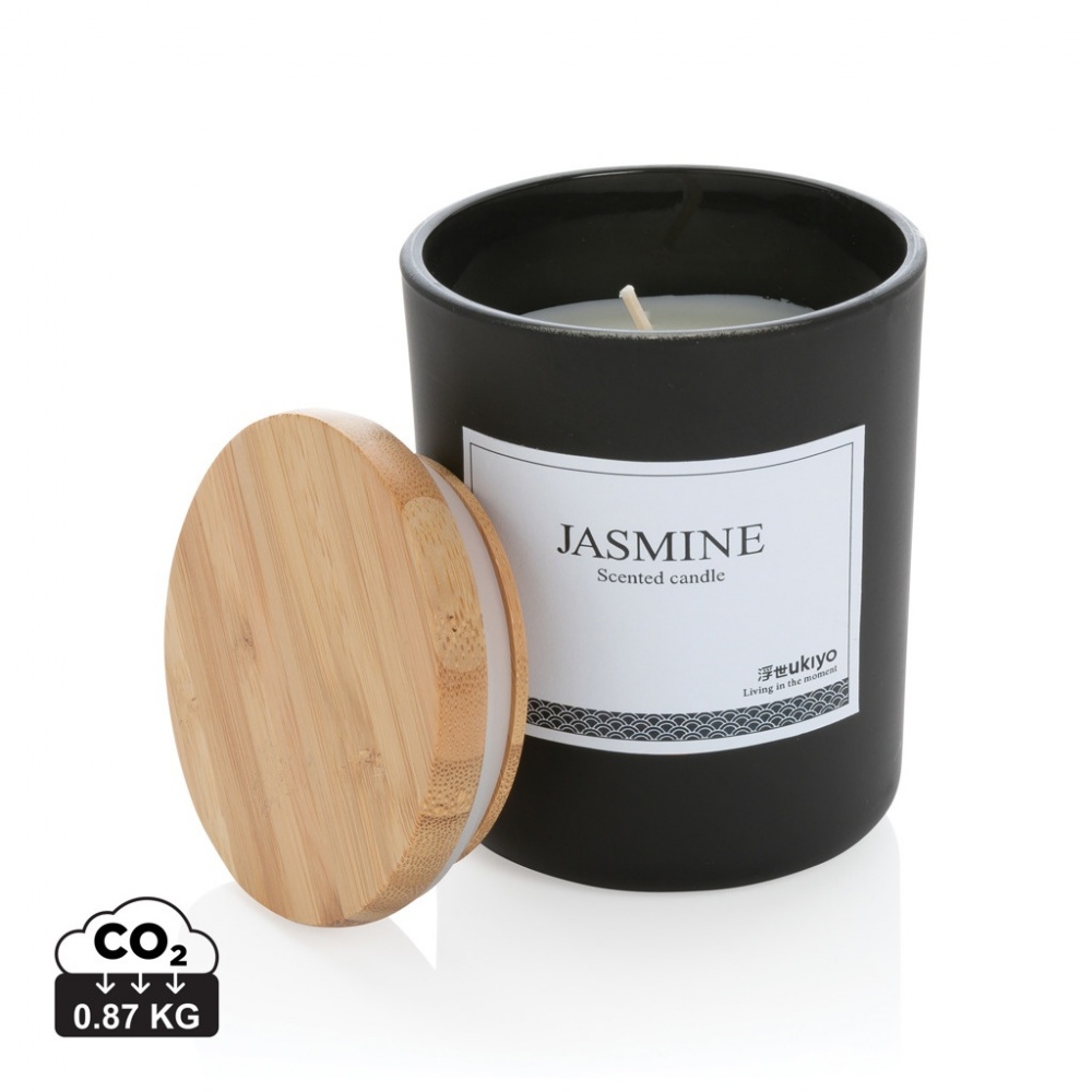 Logotrade advertising products photo of: Ukiyo deluxe scented candle with bamboo lid