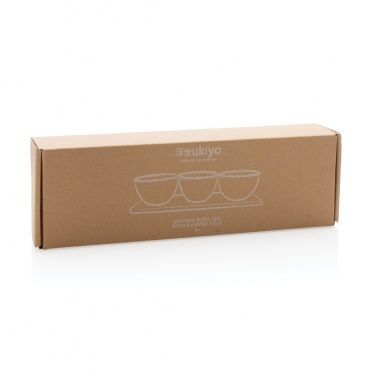 Logo trade advertising products picture of: Ukiyo 3pc serving bowl set with bamboo tray