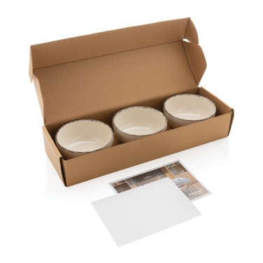 Logo trade business gifts image of: Ukiyo 3pc serving bowl set with bamboo tray