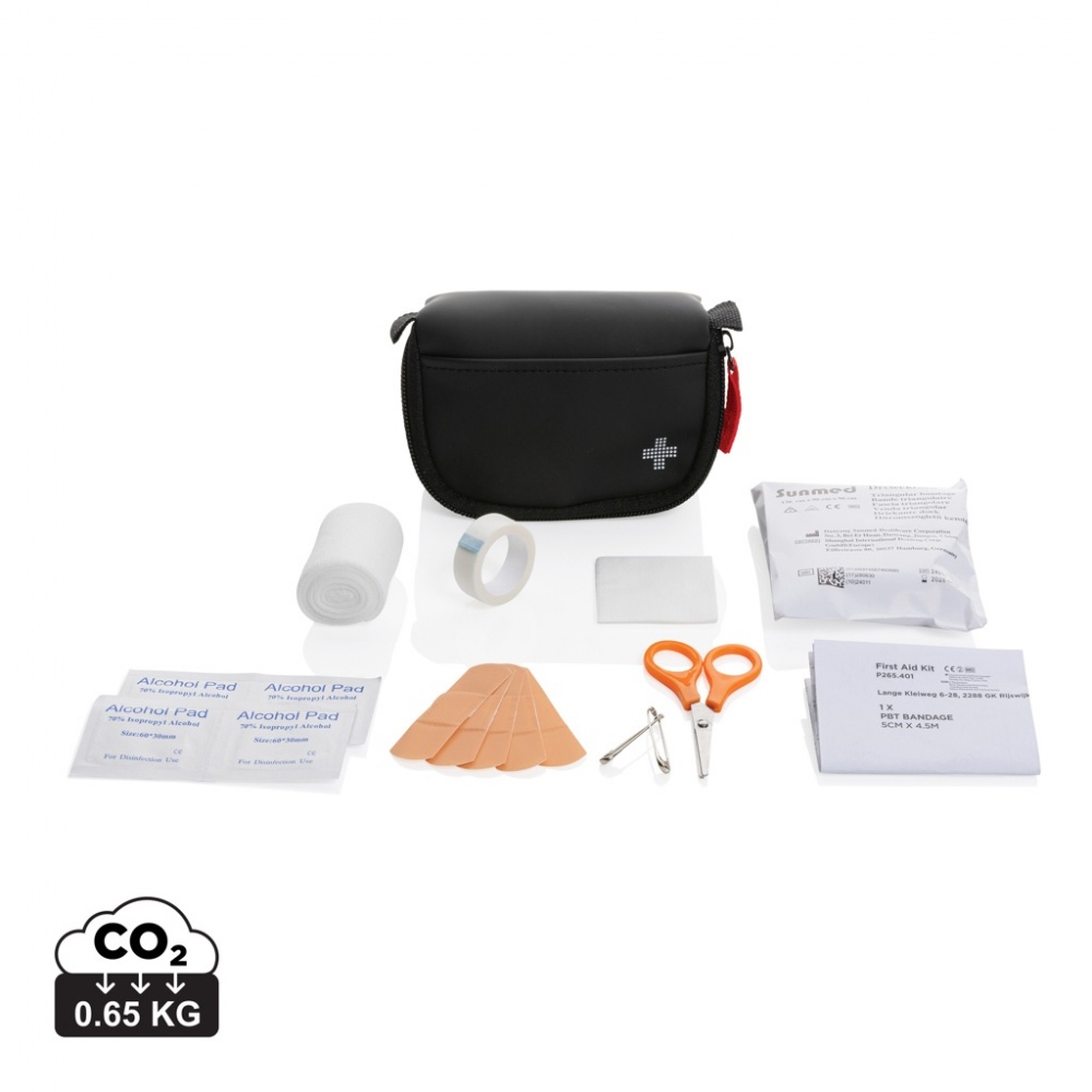 Logotrade promotional product picture of: RCS recycled nubuck PU pouch first aid set mailable