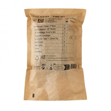 Logo trade corporate gift photo of: RCS recycled nubuck PU pouch first aid set mailable