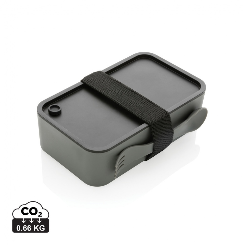 Logo trade advertising product photo of: GRS recycled PP lunch box with spork