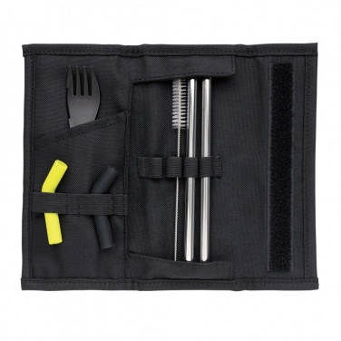 Logotrade promotional gift picture of: Tierra 2pcs straw and cutlery set in pouch