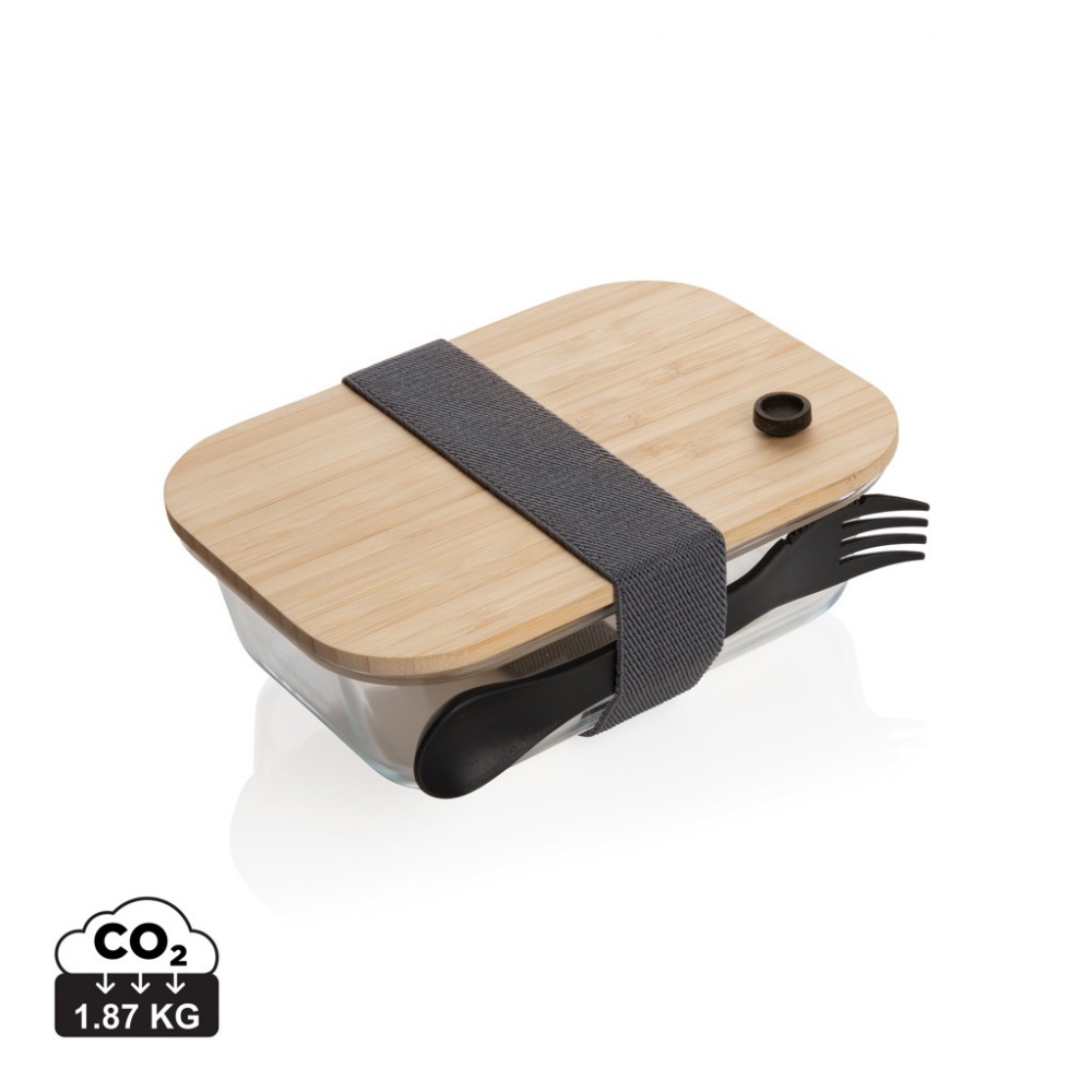 Logotrade advertising product image of: Glass lunchbox with bamboo lid