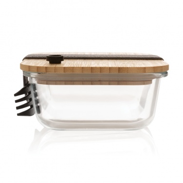 Logo trade promotional merchandise picture of: Glass lunchbox with bamboo lid