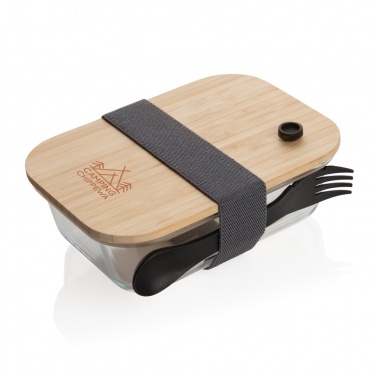Logo trade promotional merchandise photo of: Glass lunchbox with bamboo lid