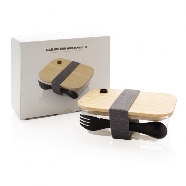 Logotrade advertising product image of: Glass lunchbox with bamboo lid